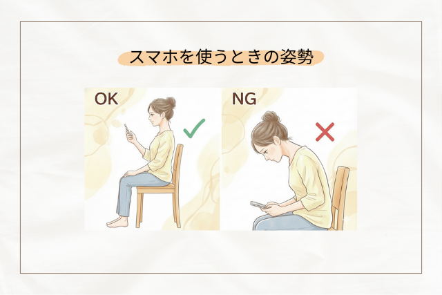 肩こり対策のスマホ姿勢