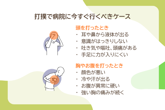 打撲で病院に今すぐ行くべき救急受診のケース