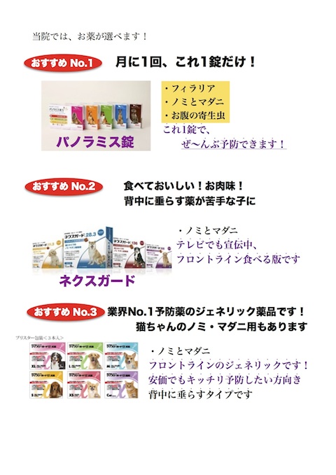 ノミ マダニ予防はいつから お知らせ アシル動物病院 病院 介護ナビ Milmil