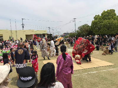 善通寺東部公民館祭り 獅子舞 ふじた医院